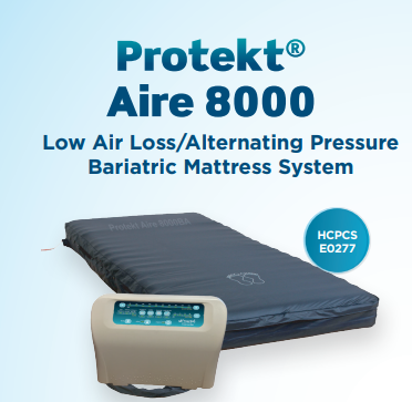 Protekt Aire 5000, 8″ Low Air Loss & Alternating Pressure Mattress System W/ 3″ Foam Base 36″X80″X8″